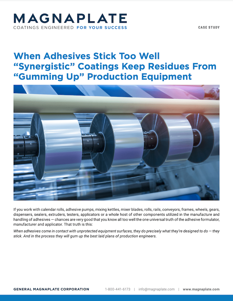 When Adhesives Stick Too Well "Synergistic" Coatings Keep Residues From "Gumming Up" Production Equipment