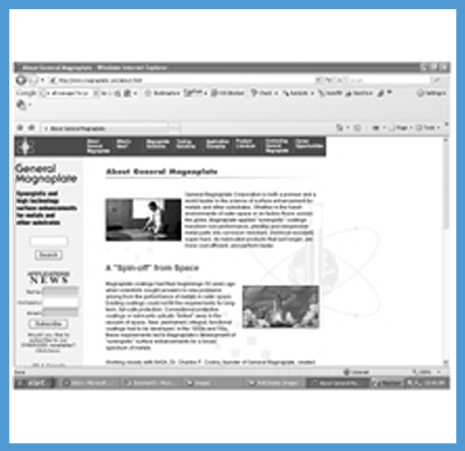 An early iteration of magnaplate.com.