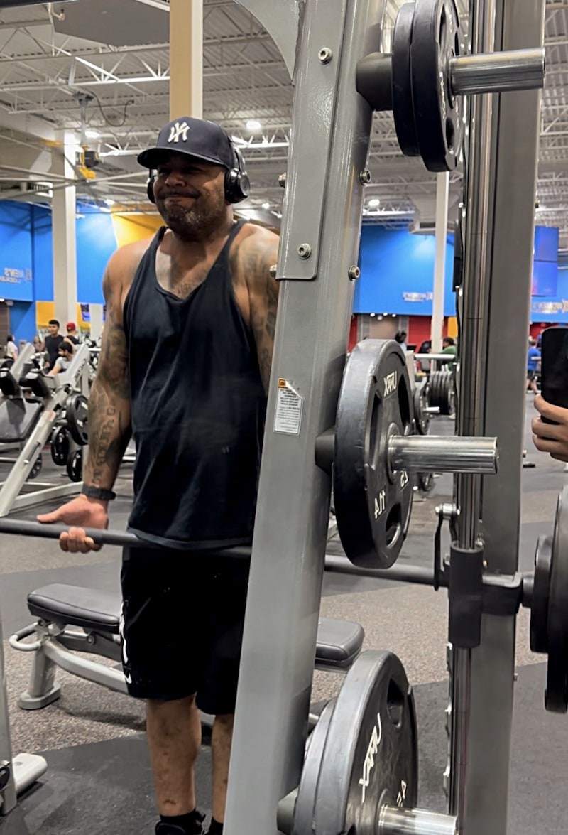 Marino Rosario stays in shape at the gym