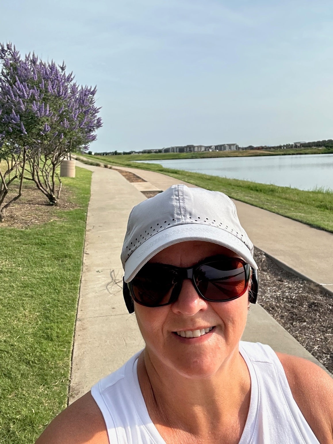 Veronica Burns enjoys a brisk walk